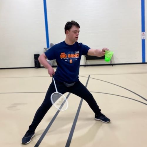 Participant playing Badminton