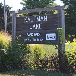 Kaufman Lake park sign.