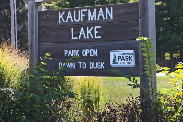 Kaufman Lake park sign.